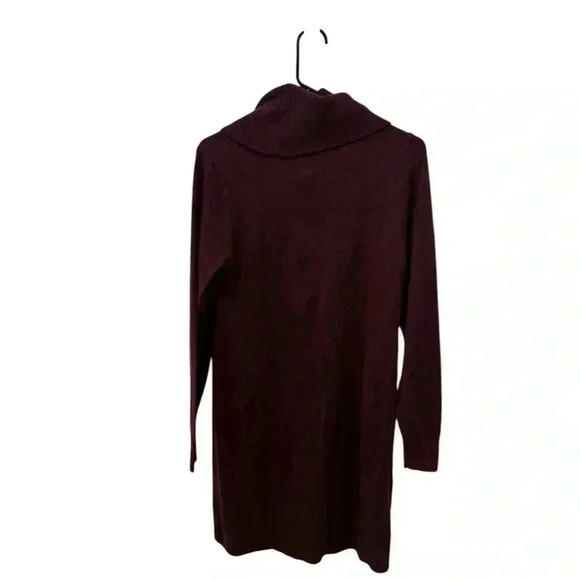 Loft Burgundy Cowl Neck Sweater Dress Size Small - Picture 3 of 6